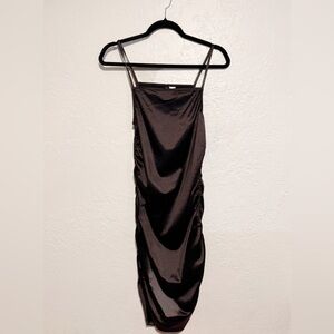 H&M Black Satin Midi Dress
